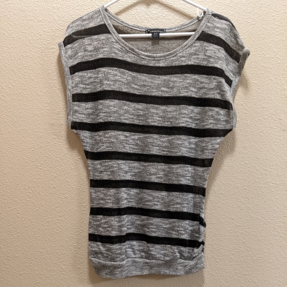 Forever 21 Sheer Striped Tunic Blouse